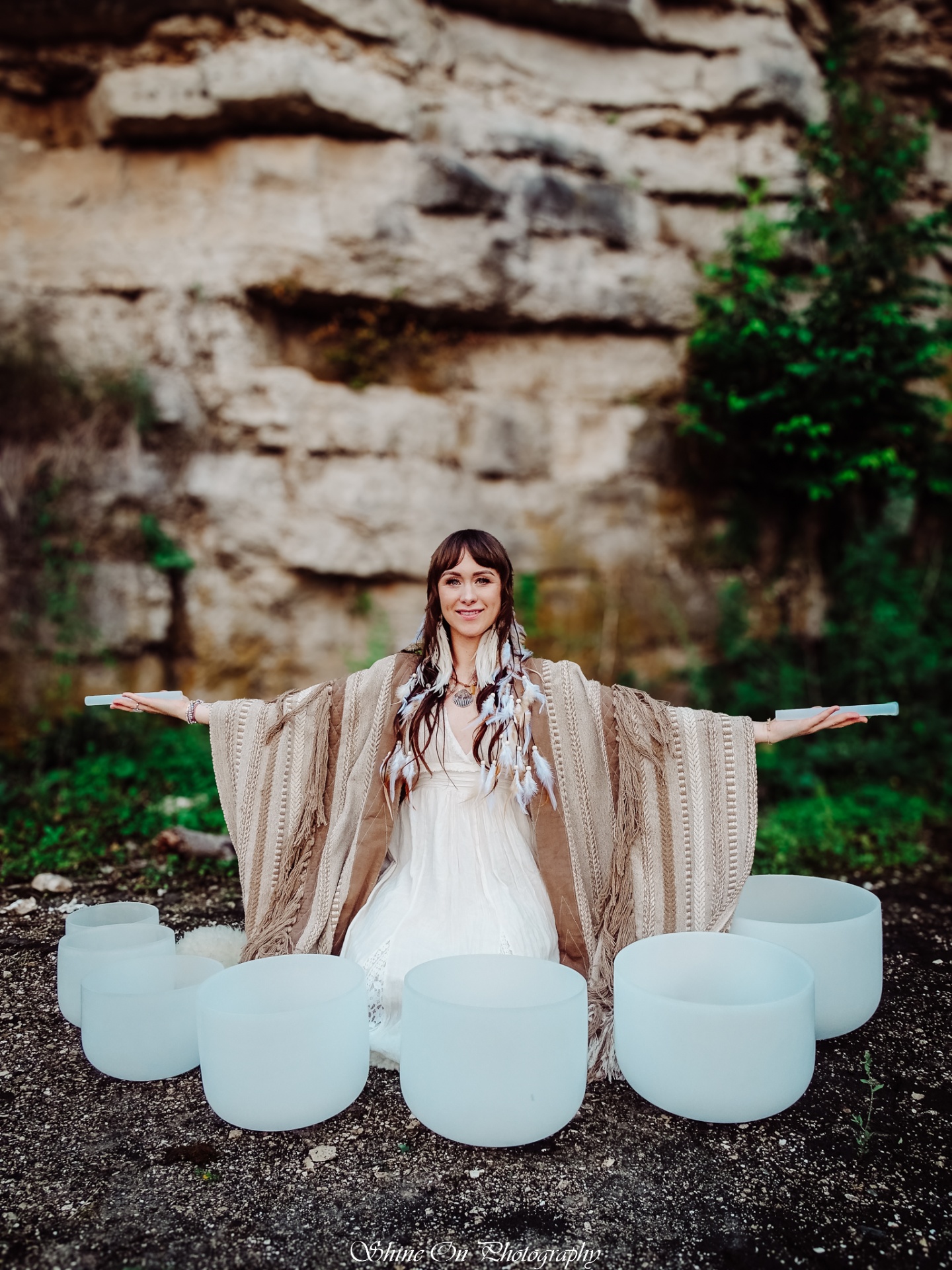 Ashtyn Elizabeth with crystal singing bowls
